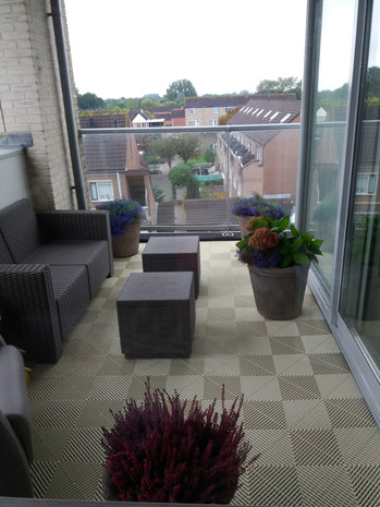 Crème kunststof antislip tegel Ribdeck XL 40x40cm