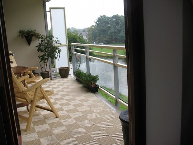 Crème kunststof antislip tegel Ribdeck XL 40x40cm