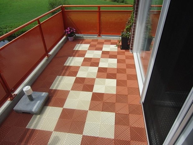 Crème kunststof antislip tegel Ribdeck XL 40x40cm