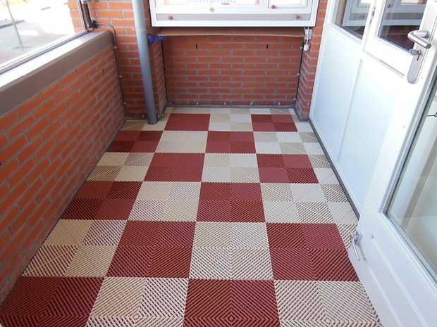 Crème kunststof antislip tegel Ribdeck XL 40x40cm
